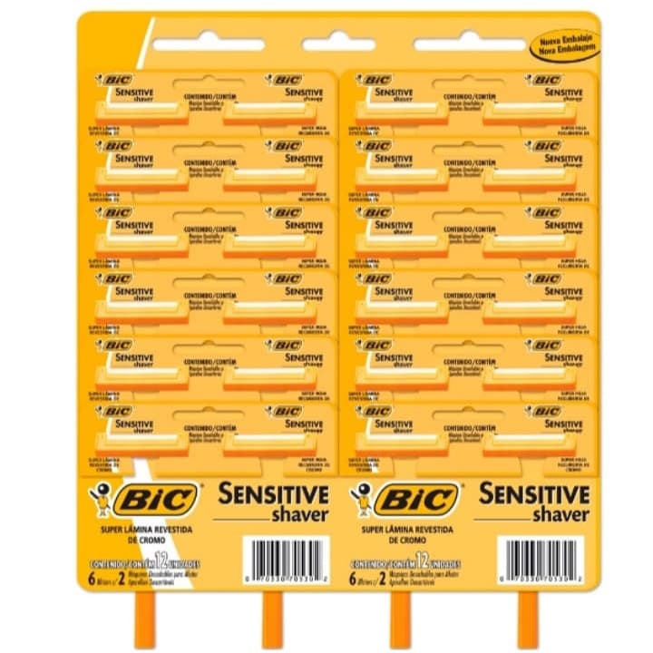 AP BARBEADOR BIC SENSITIVE SHAVER 12X2 UN