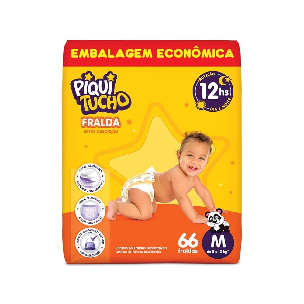 FRALDA PIQUITUCHO HIPER M 2X66 | ONTEX