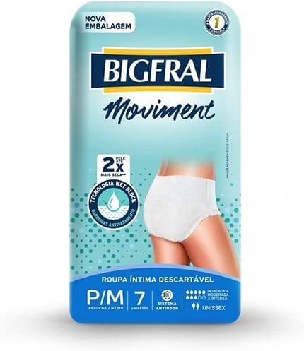 FRALDA BIGFRAL MOVIMENT UNISSEX P/M 8X7 | ONTEX