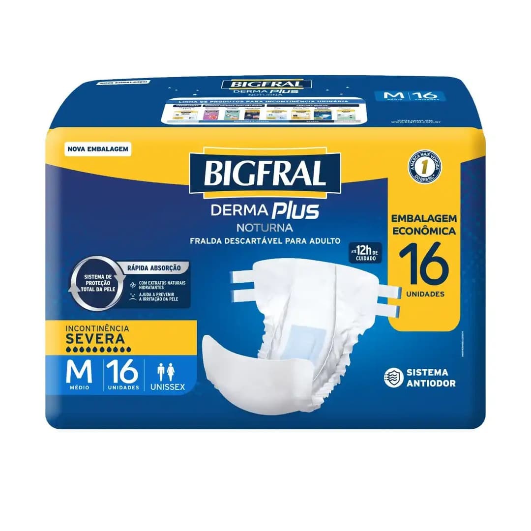 FRALDA BIGFRAL DERMA PLUS ECON NOT M 4X16 | ONTEX
