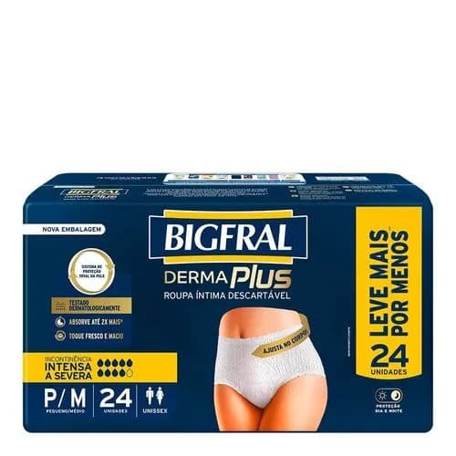 FRALDA BIGFRAL ROUPA INT DERMA PLUS PQ/MD 4X24UN | ONTEX