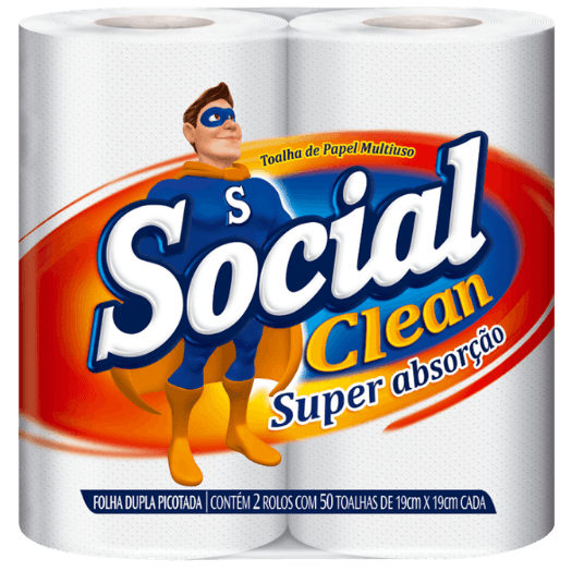 PAPEL TOALHA SOCIAL CLEAN 50 FOLHAS 12X2 | MELHORAMENTOS