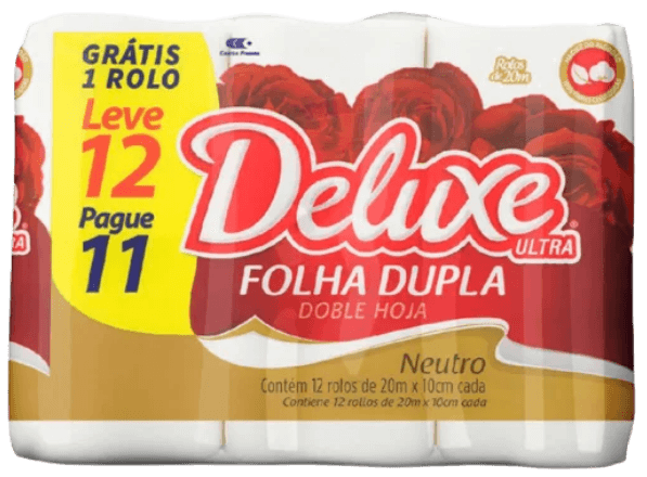 PAPEL HIG DELUXE FOLHA DUPLA 20M 6X12 ROLOS | 3B PLASTICOS