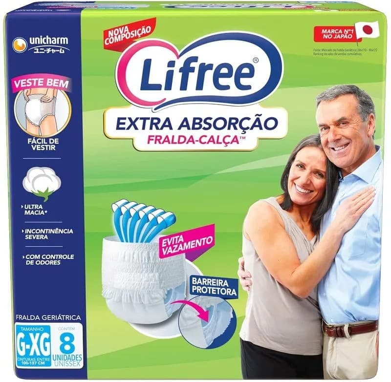 FRALDA LIFREE CALCA EXTRA G/XG 6X8UN | 3B PLASTICOS