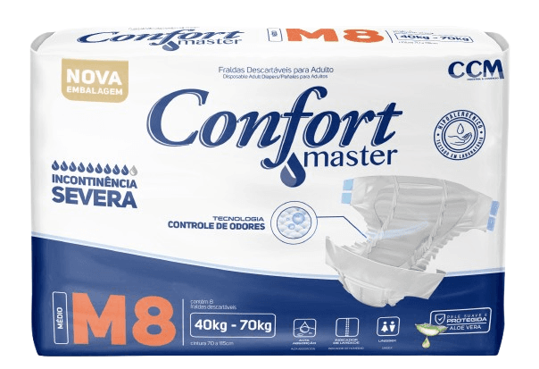 FRALDA CONFORT MASTER REGULAR M 8X8 UN | CCM INDUSTRIA