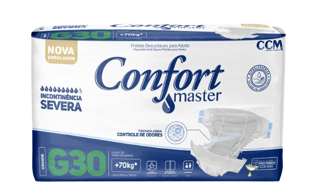 FRALDA CONFORT MASTER ECON G 4X30UN | CCM INDUSTRIA