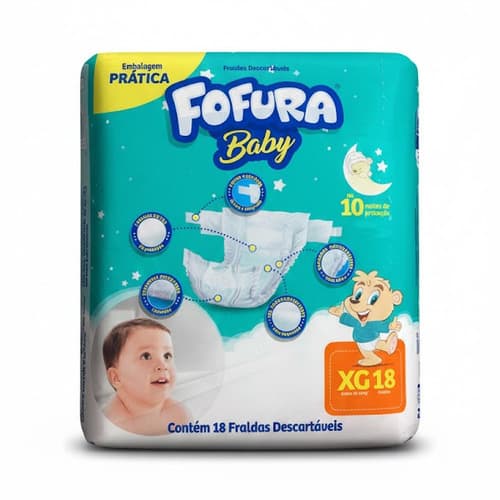 FRALDA FOFURA BABY PRATICO XG 8X18 | O L INDUSTRIA DE PAPEIS LTDA