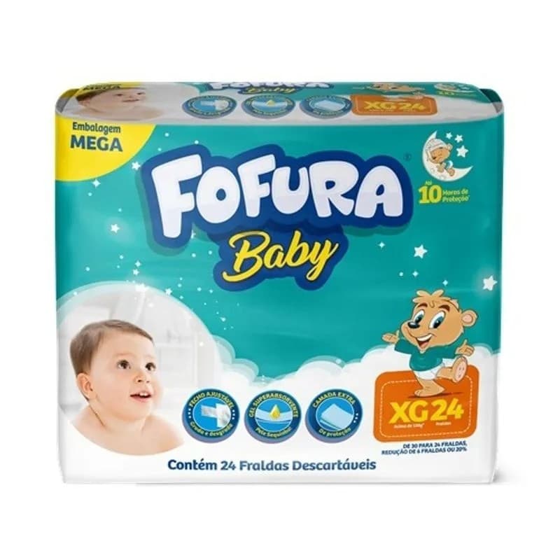 FRALDA FOFURA BABY MEGA XG 8X24 | O L INDUSTRIA DE PAPEIS LTDA