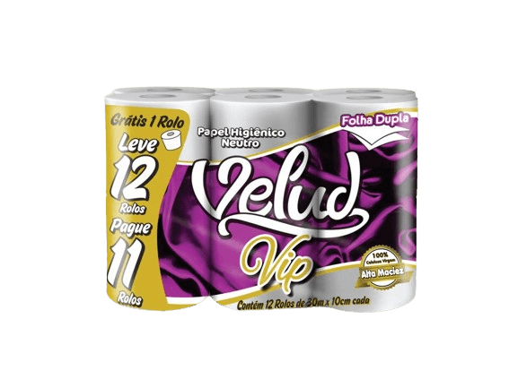 PAPEL HIG VELUD FOLHA DUPLA 30M 6X12UN | 3B PLASTICOS