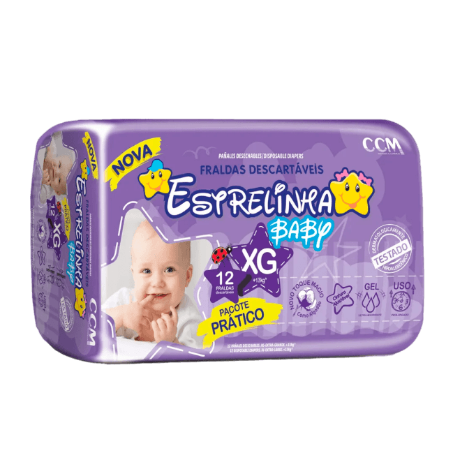 FRALDA ESTRELINHA PRATICA XG 8X12 UN | CCM INDUSTRIA
