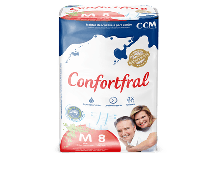FRALDA CONFORT FRAL REGULAR M 8X8UN | CCM INDUSTRIA
