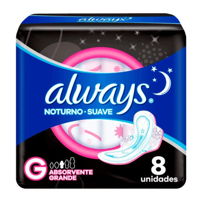 ABS ALWAYS NOITES TRANQ SUAVE C/A 8UN | PROCTER