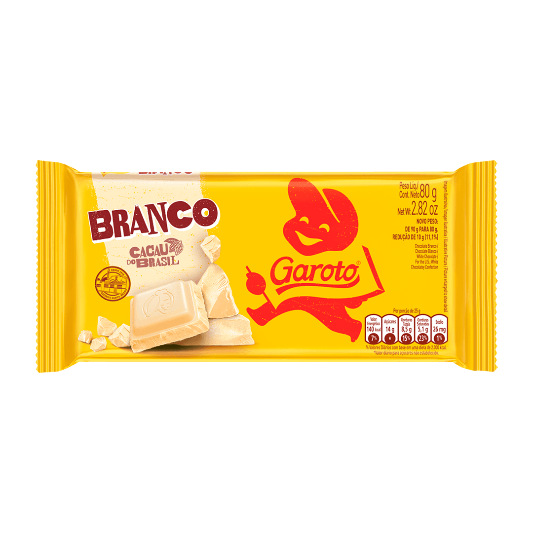 CHOCO GAROTO TABLET BRANCO 16X80GR | NESTLE