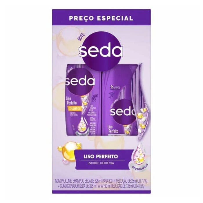 KIT SEDA SH 300ML+COND 190ML LISO PERFEITO | UNILEVER