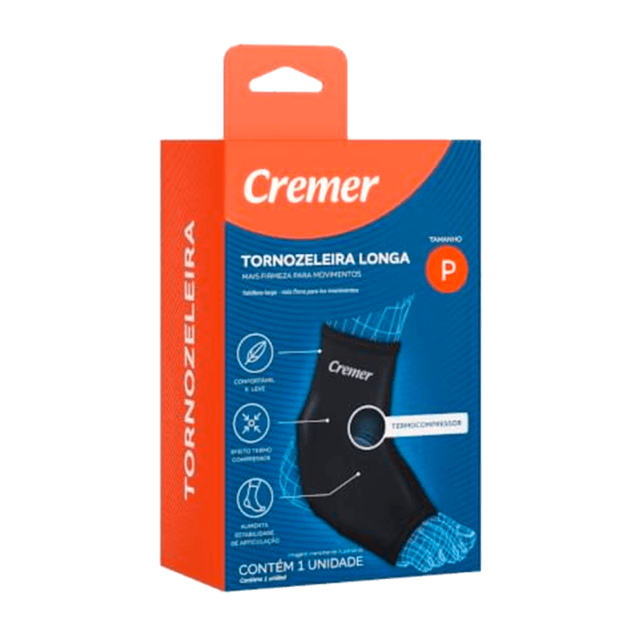 TORNOZELEIRA CREMER LONGA PRETO P | MULTILASER