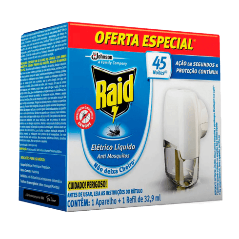 RAID APARELHO + 1 REFIL LIQUIDO 45 NOITES | SCJOHNSON