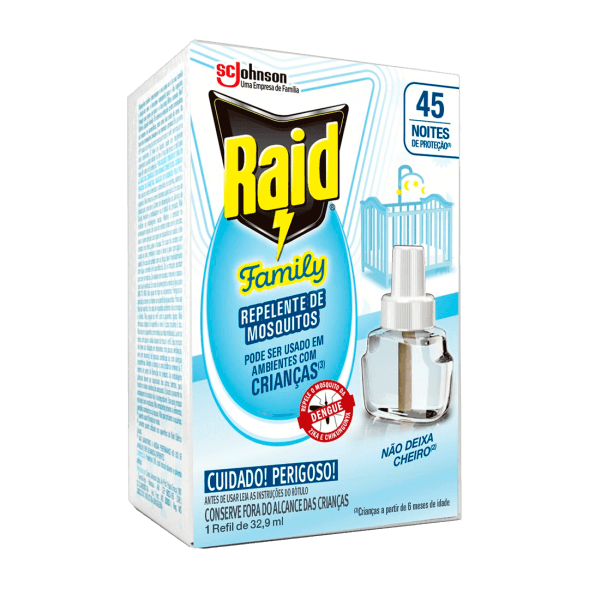 RAID REFIL LIQUIDO 45 NOITES FAMILY AQBASE | SCJOHNSON