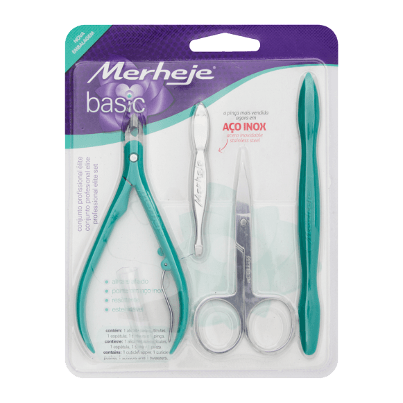 KIT MERHEJE BASIC PINCA+ALIC+TES+ESPATULA ROSA