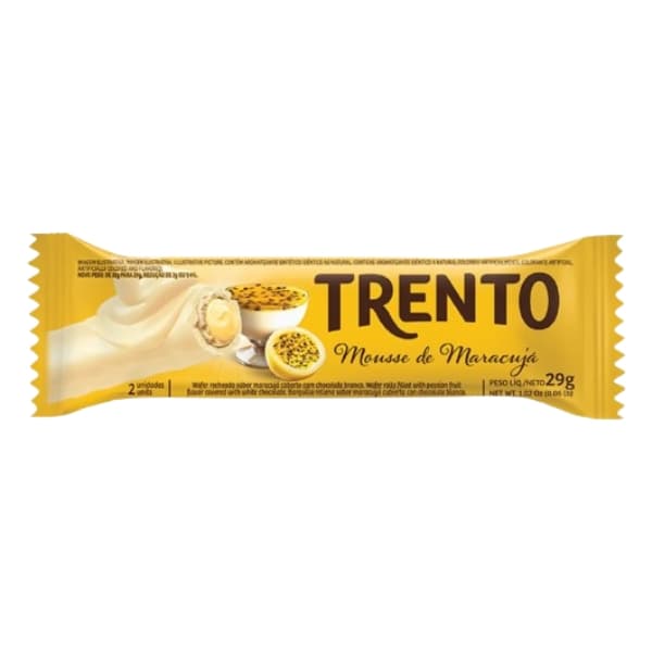 TRENTO WAFER MOUSSE DE MARACUJA 16X29GR | PECCIN S/A