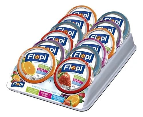 BALA FLOPI SEM ACUCAR SORTIDA 12X40GR | FLORESTAL ALIMENTOS S/A