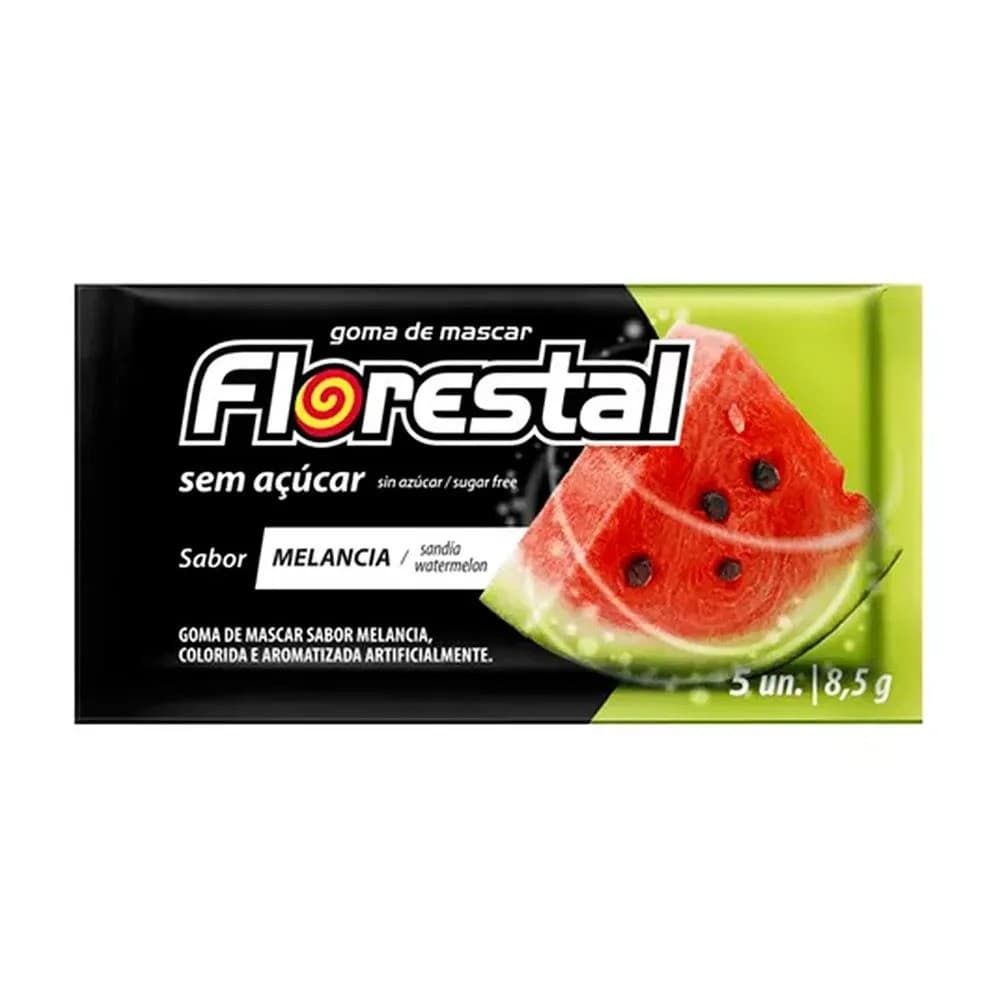 CHICLE FLORESTAL MELANCIA 1X15UN | FLORESTAL ALIMENTOS S/A