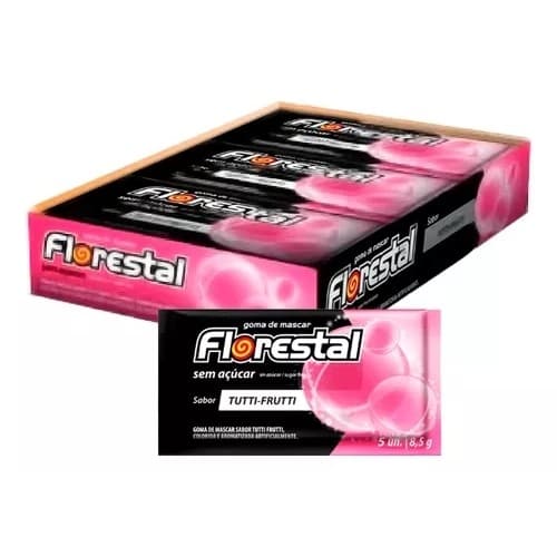 CHICLE FLORESTAL TUTTI FRUTTI 1X15UN | FLORESTAL ALIMENTOS S/A
