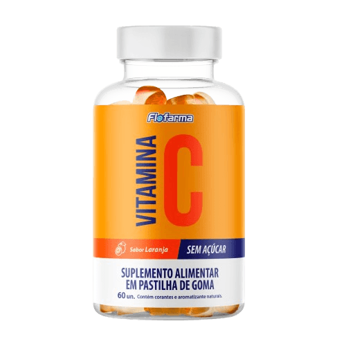 GOMA VITAMINA C FLOFARMA LARANJA 60UN | FLORESTAL ALIMENTOS S/A