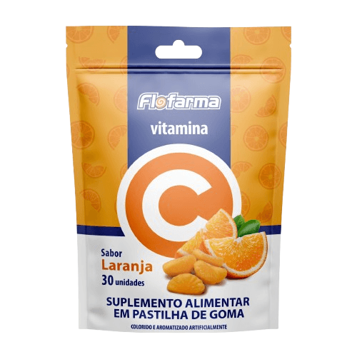 GOMA VITAMINA C  FLOFARMA LARANJA 30UN | FLORESTAL ALIMENTOS S/A