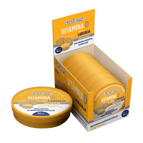 PASTILHA FLOFARMA VITAMINA D 6X30UN | FLORESTAL ALIMENTOS S/A