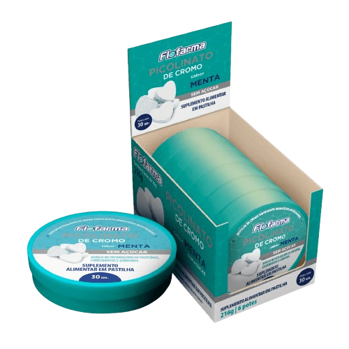 PASTILHA FLOFARMA PICOLINATO DE CROMO 6X30UN | FLORESTAL ALIMENTOS S/A