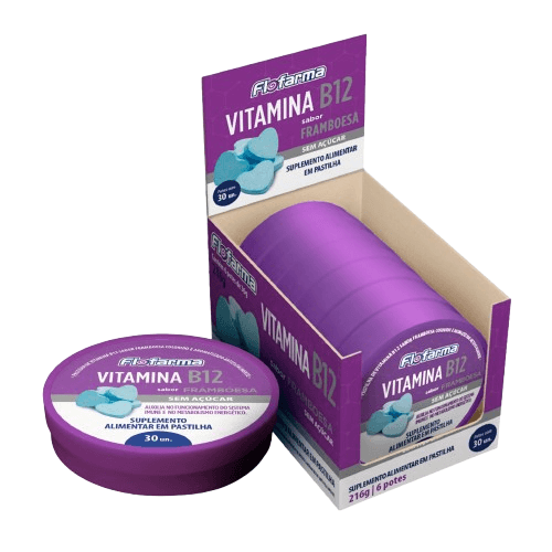 PASTILHA FLOFARMA VITAMINA B12 6X30UN | FLORESTAL ALIMENTOS S/A
