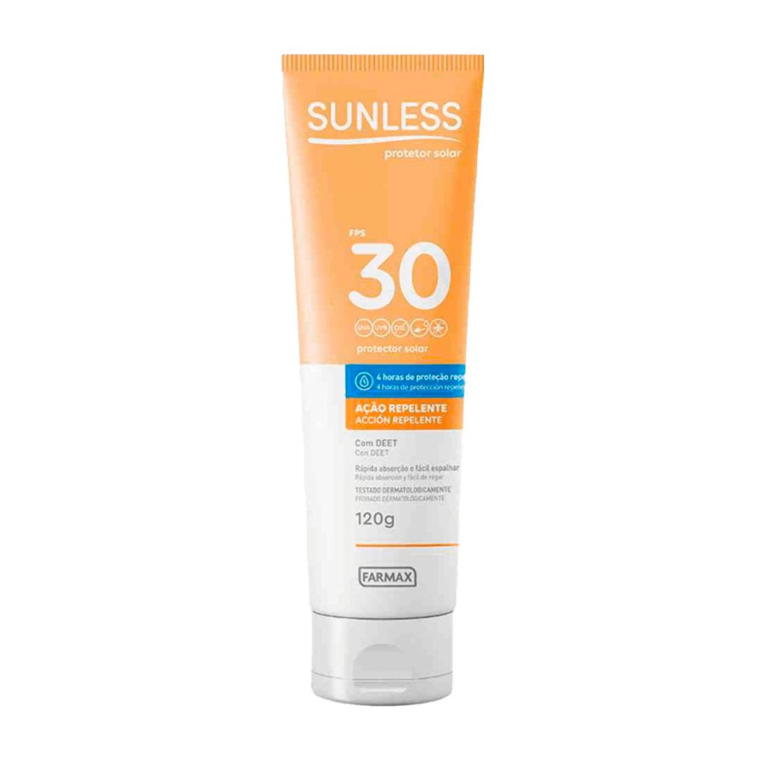 PROT SOLAR SUNLESS FPS-30 ACAO REPELENTE 120GR | FARMAX