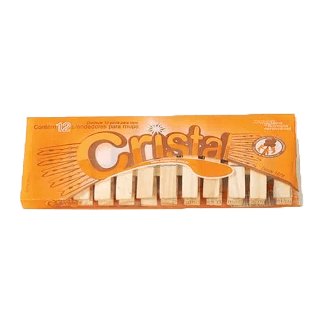 PRENDEDOR DE ROUPA CRISTAL MADEIRA 12 UN | 3B PLASTICOS