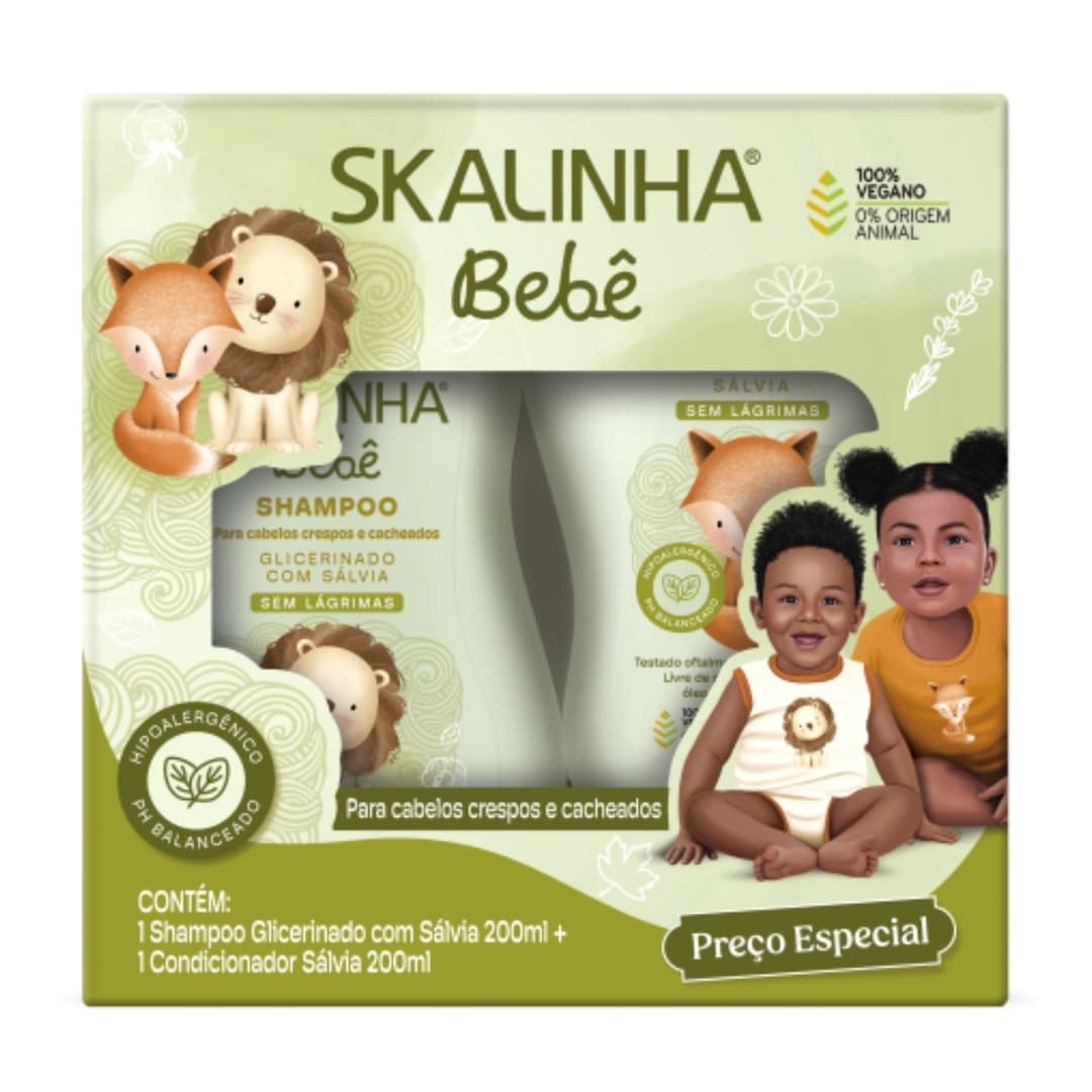 KIT SKALINHA BEBE SH + COND SALVIA 200ML | SKALA COSMETICOS