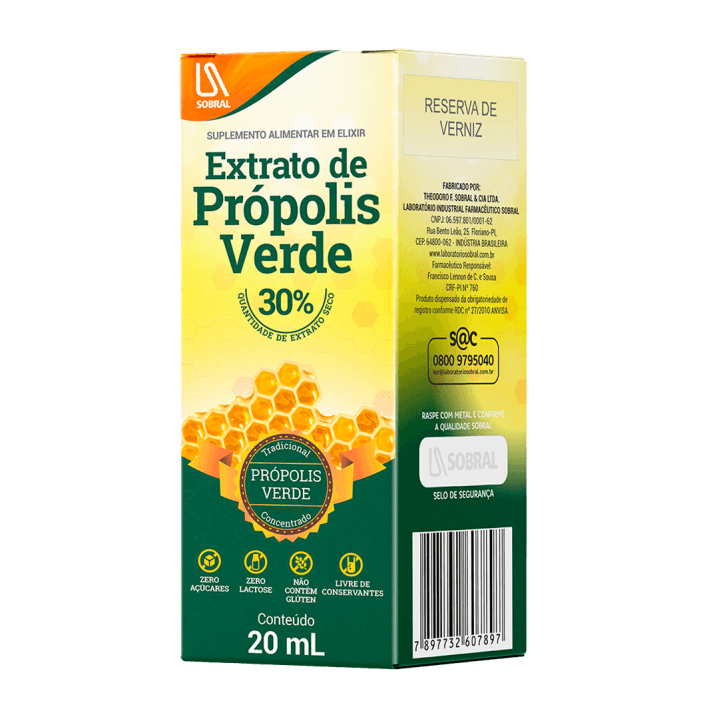 EXTRATO DE PROPOLIS SOBRAL VERDE 20ML | FLORA NECTAR