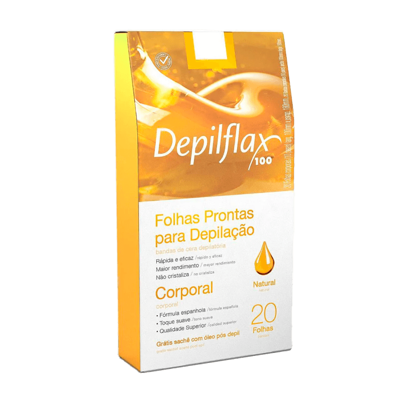FOLHAS CORPORAIS DEPILFLAX NATURAL 20 UN | MAYSTAR