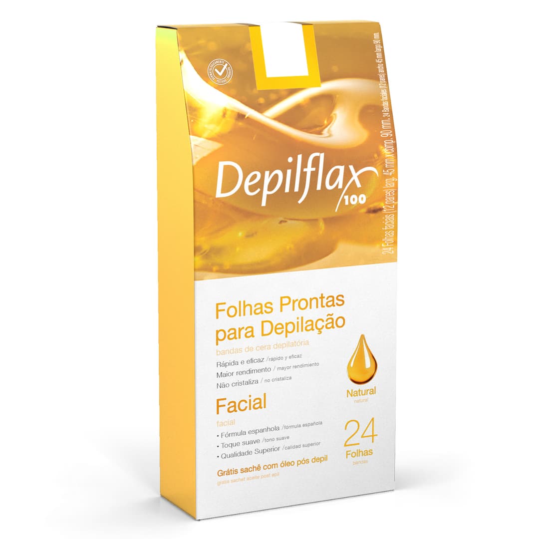 FOLHAS FACIAIS DEPILFLAX NATURAL 24 UN | MAYSTAR