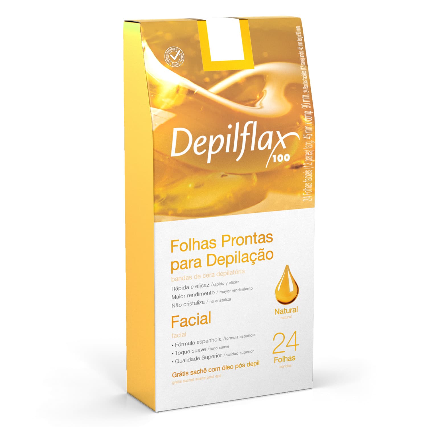 FOLHAS FACIAIS DEPILFLAX NATURAL 24 UN | MAYSTAR