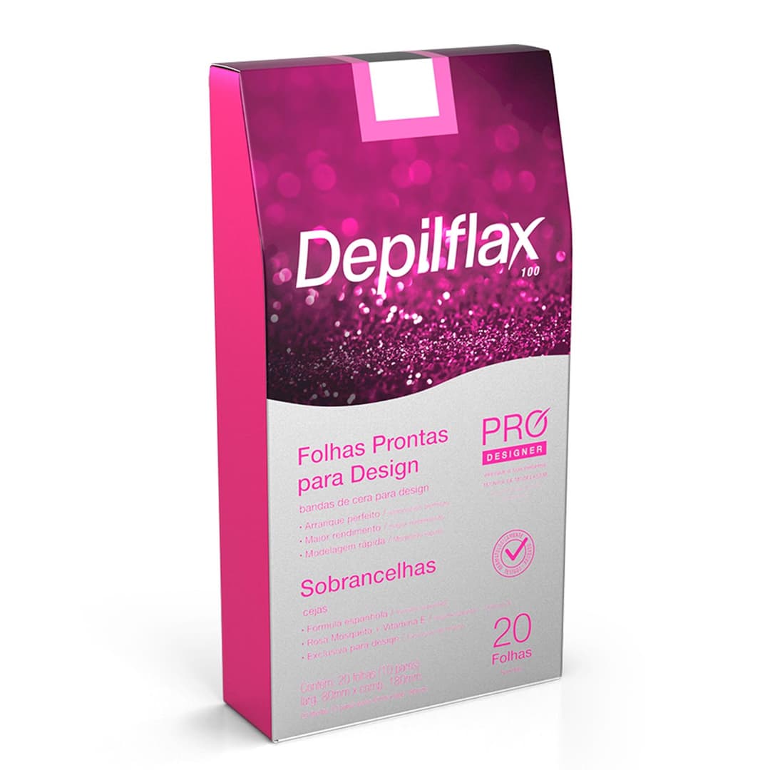 FOLHAS PRONTAS SOBRANCELHA DEPILFLAX ROSA 20 UN | MAYSTAR