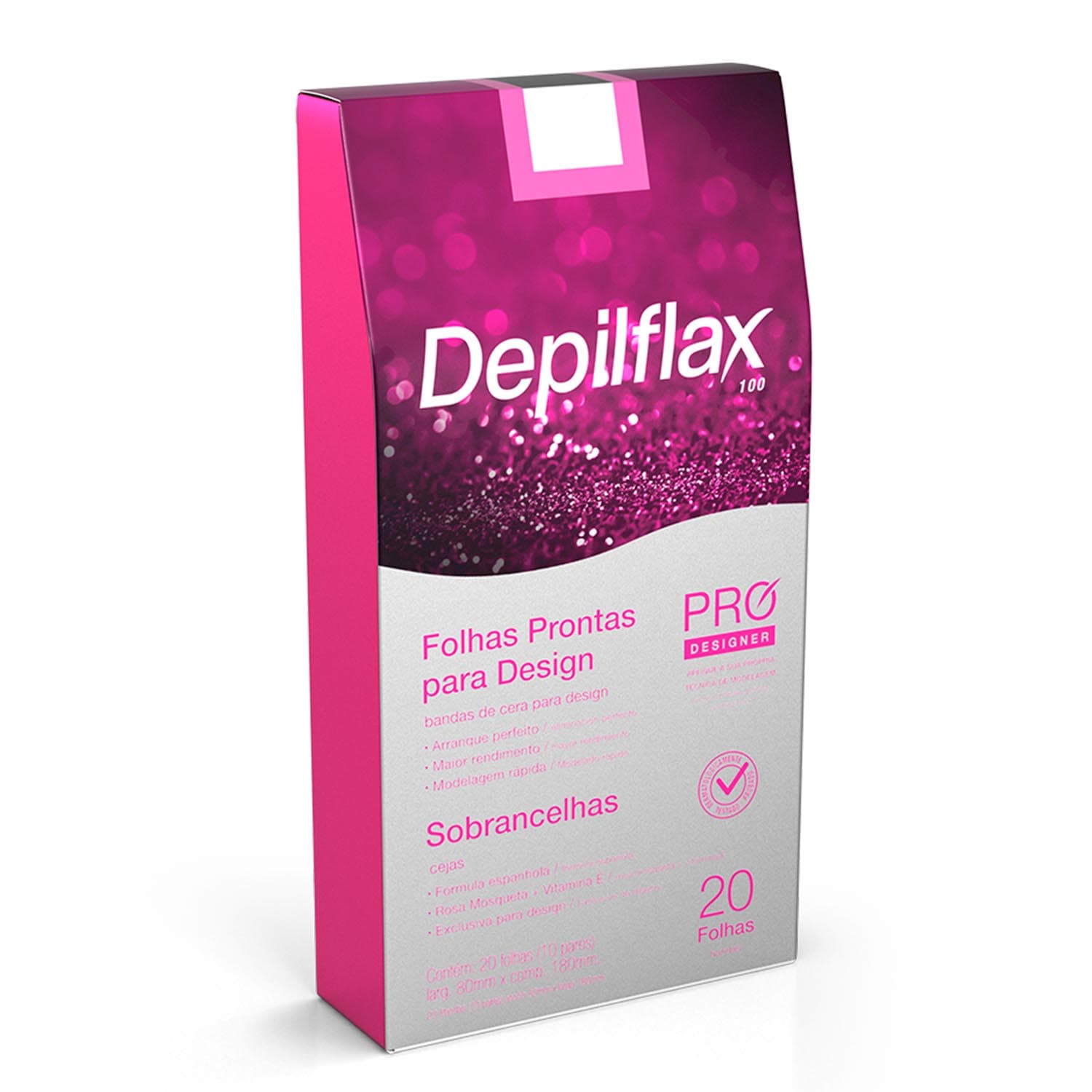 FOLHAS PRONTAS SOBRANCELHA DEPILFLAX ROSA 20 UN | MAYSTAR