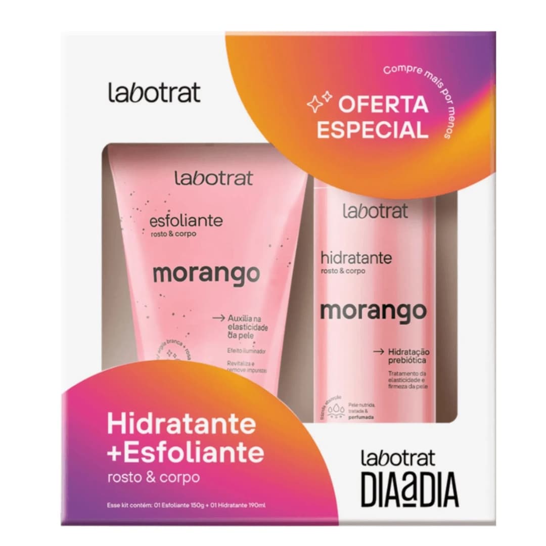 KIT LABOTRAT ESFOLIANTE 150G+HIDRAT 190ML MORANGO | VISAO COSMETICOS