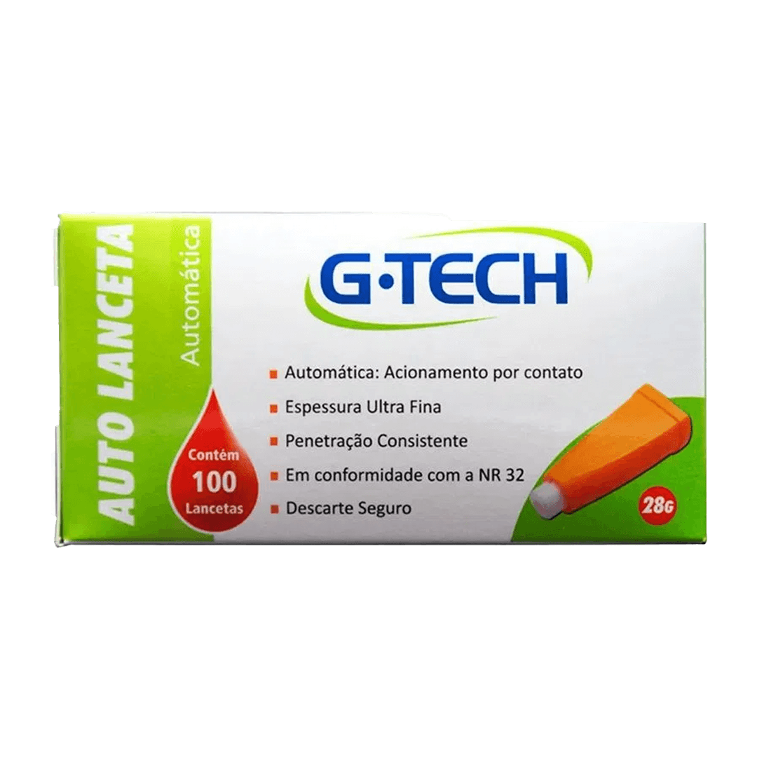 LANCETAS G-TECH AUTOMATICA 28G C/100 UN | G TECH