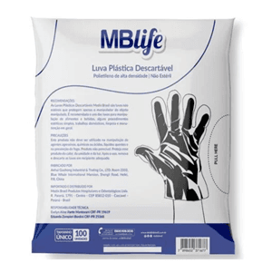 LUVA MEDIX  PLASTICA DESCARTAVEL 100UN | MEDIC