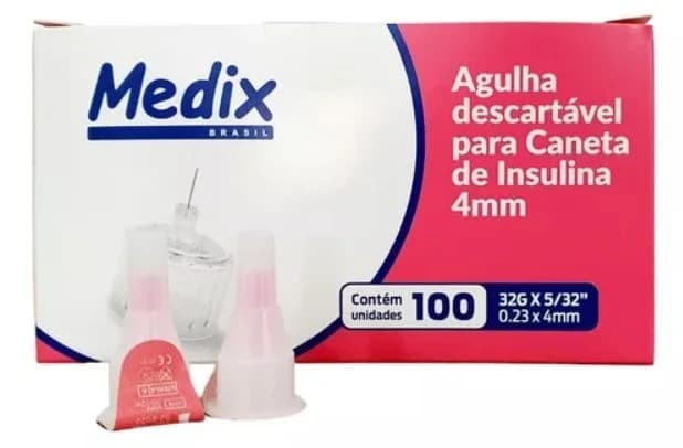 AGULHA / CANETA INSULINA MEDIX 4MM 100UN | MCARDOSO