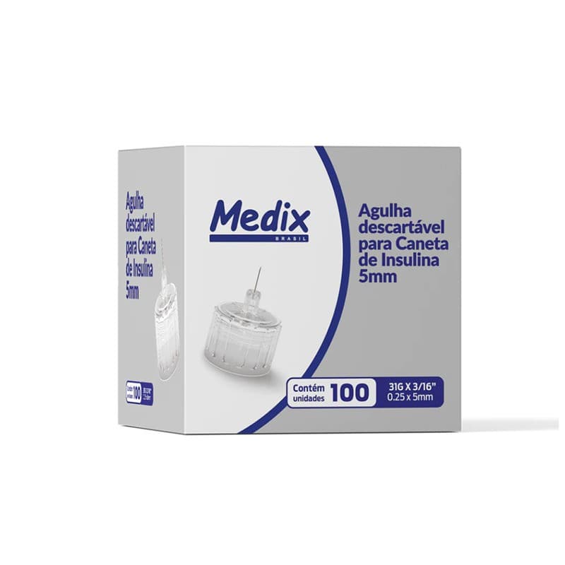 AGULHA / CANETA INSULINA MEDIX 5MM 100UN | MCARDOSO