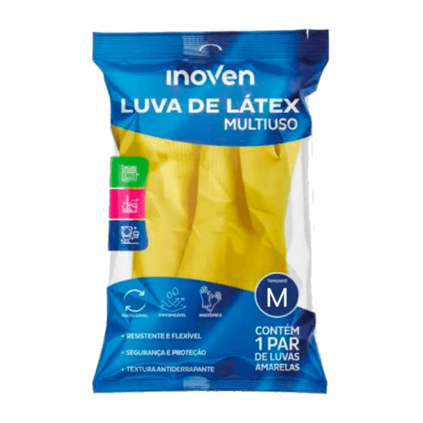 LUVA INOVEN LIMPEZA AMARELA M 1 PAR | INOVATEX
