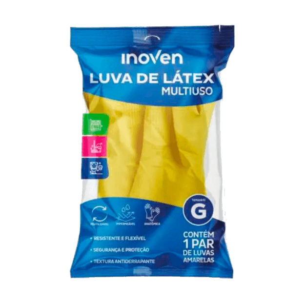 LUVA INOVEN LIMPEZA AMARELA G 1 PAR | INOVATEX