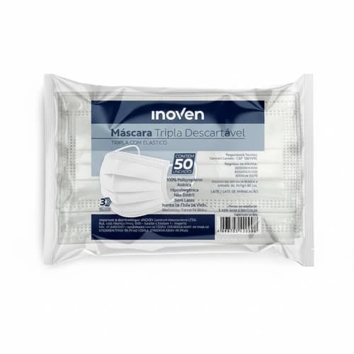 MASCARA TRIPLA INOVEN BRANCA BAG 50 UN | 3B PLASTICOS