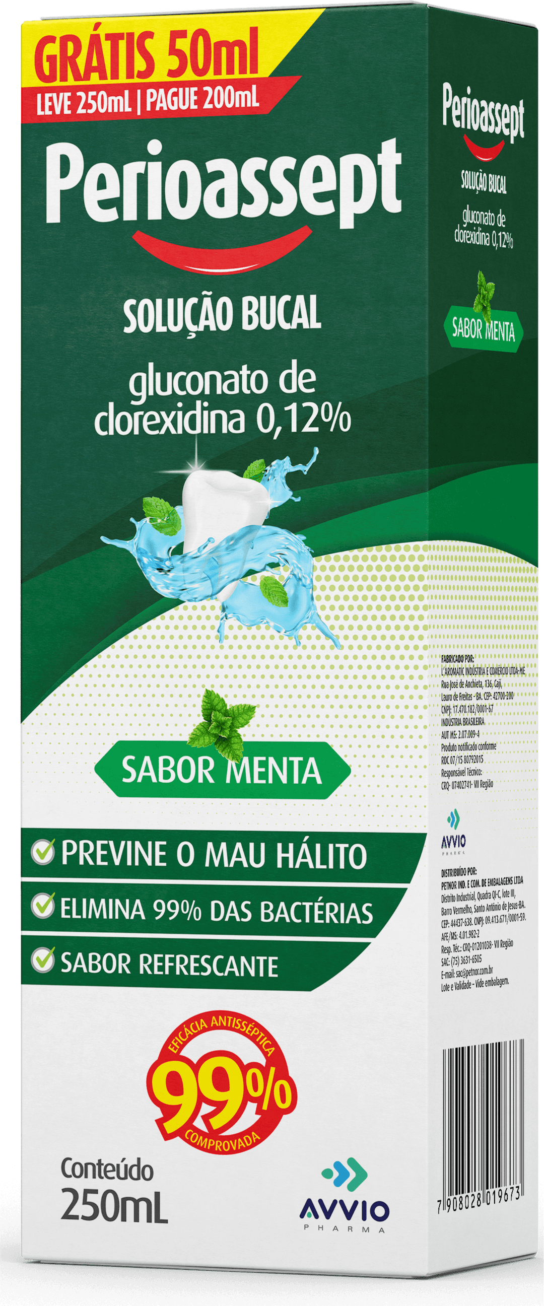 ENXAG PERIOASSEPT COM ALCOOL 250ML | PETNOR