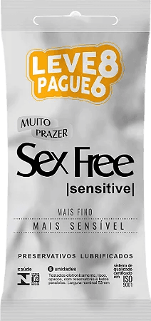 PRES SEX FREE SENSITIVE L8P6 UN | SEX FREE PRESERVATIVOS